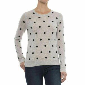 Cynthia Rowley Gray Cashmere Polka Dot Sweater